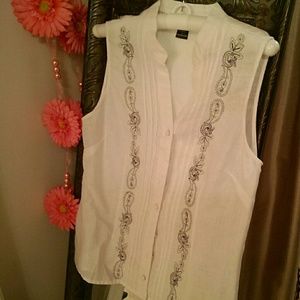 Carole Little linen blouse